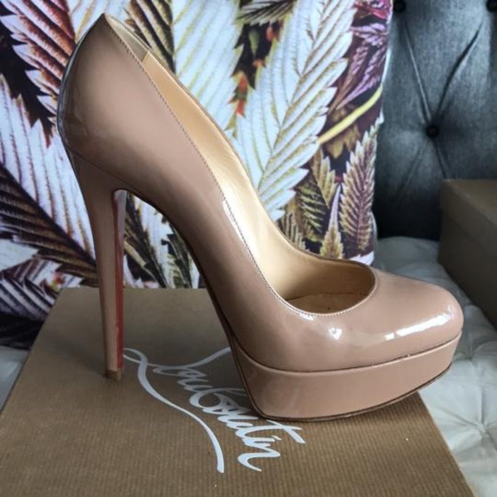 Christian Louboutin Nude Bianca Almond-toe Red Sol